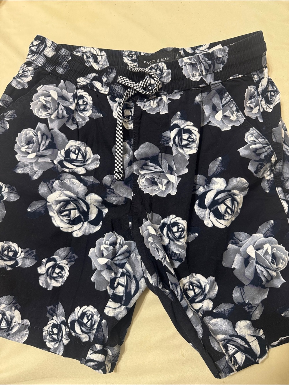 Cactus Black Floral Rose Print Kids' Shorts